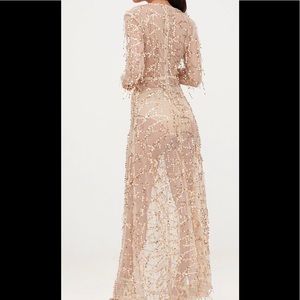 valentina gold sequin long sleeve maxi